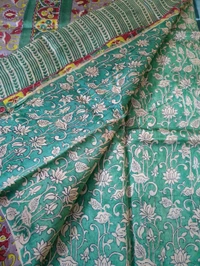 Pure Tusser Mango Designer - dark green