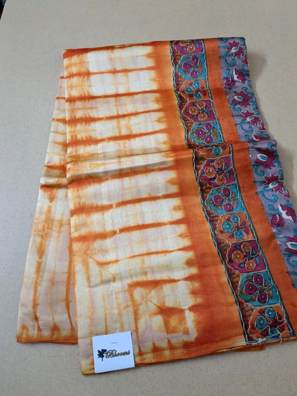 Pure Tusser Mango Designer - orange