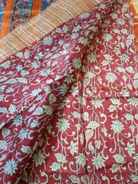 Pure Tusser Mango Designer - orange