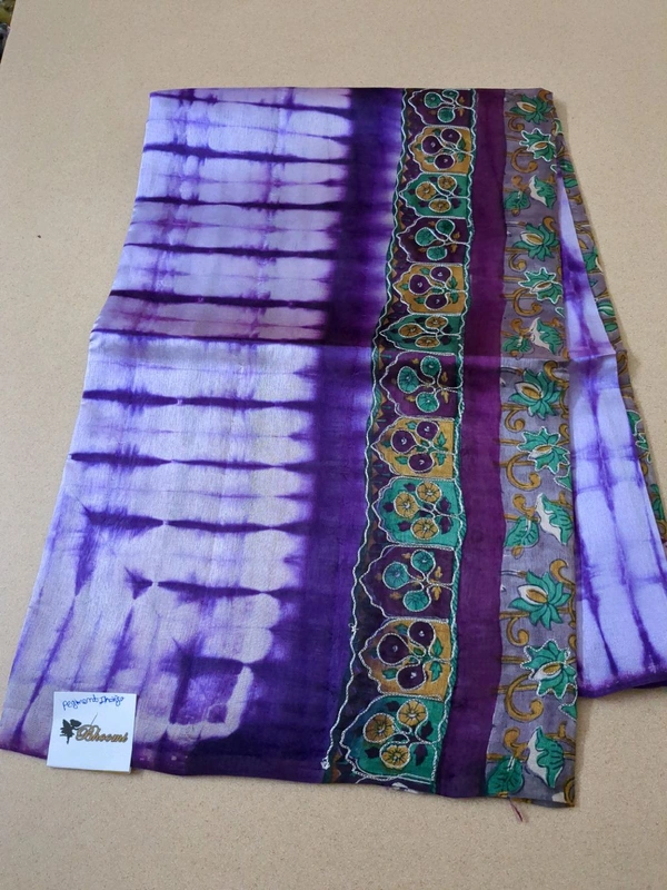 Pure Tusser Mango Designer - Pigment Indigo