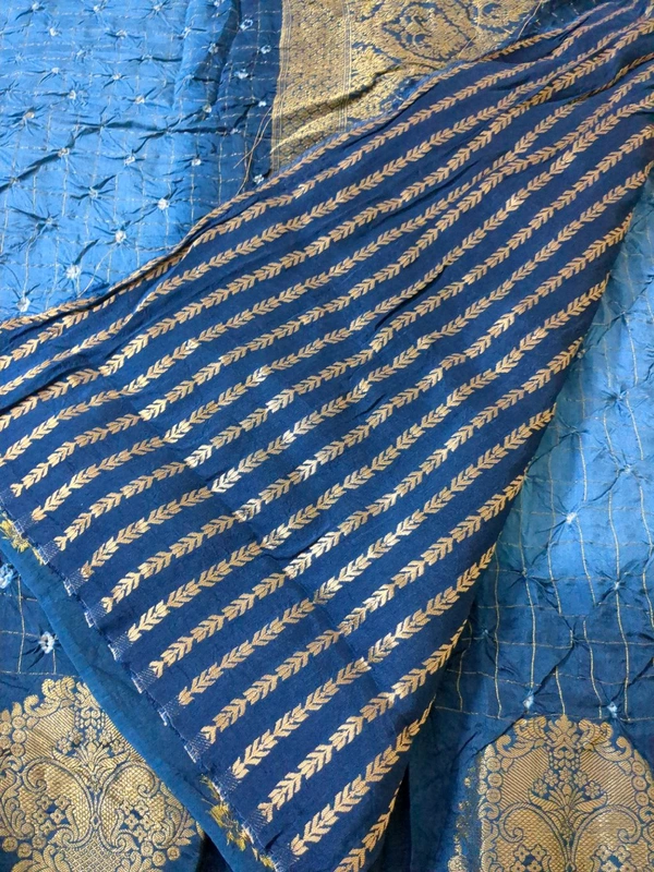 Soft Crepe Designer  - blue