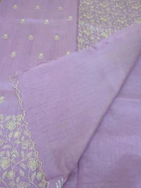Tusser Embroidery  - Blue Chalk