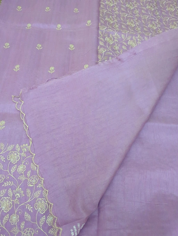 Tusser Embroidery  - Blue Chalk