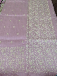 Tusser Embroidery  - Pink Lace