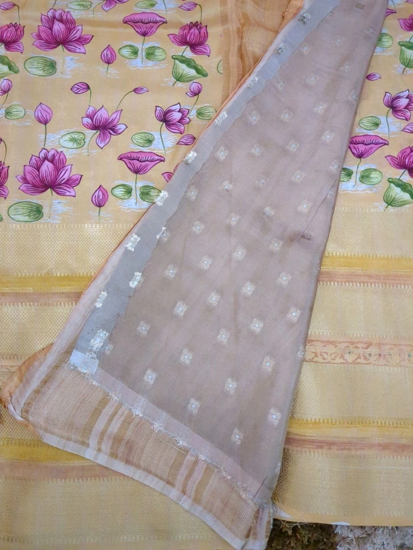 Mysore Crepe Designer  - Bright Sun 13