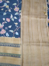 Mysore Crepe Designer  - Blue 6
