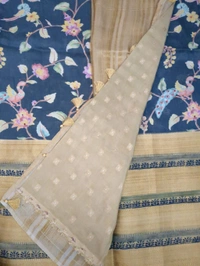 Mysore Crepe Designer  - Blue 6