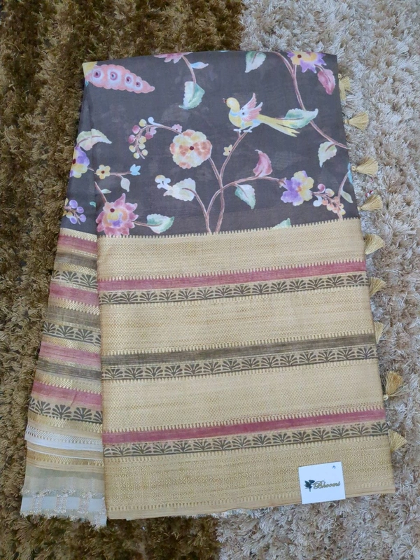 Mysore Crepe Designer  - Brown 8