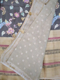 Mysore Crepe Designer  - Brown 8