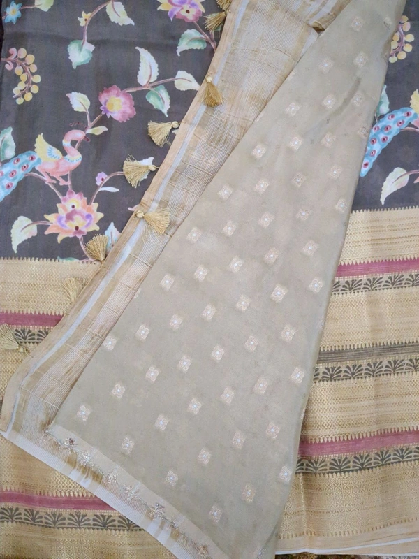 Mysore Crepe Designer  - Brown 8