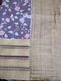 Mysore Crepe Designer  - Purple 7