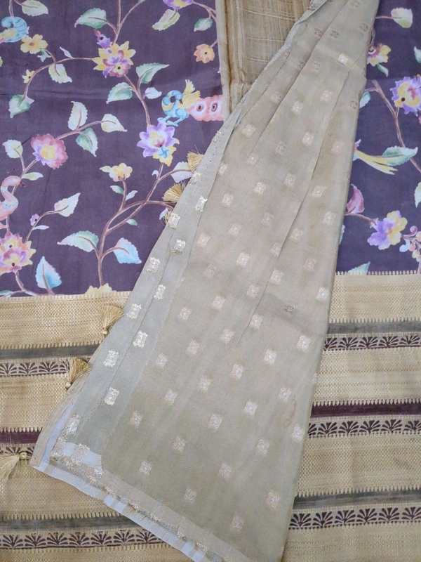 Mysore Crepe Designer  - Purple 7