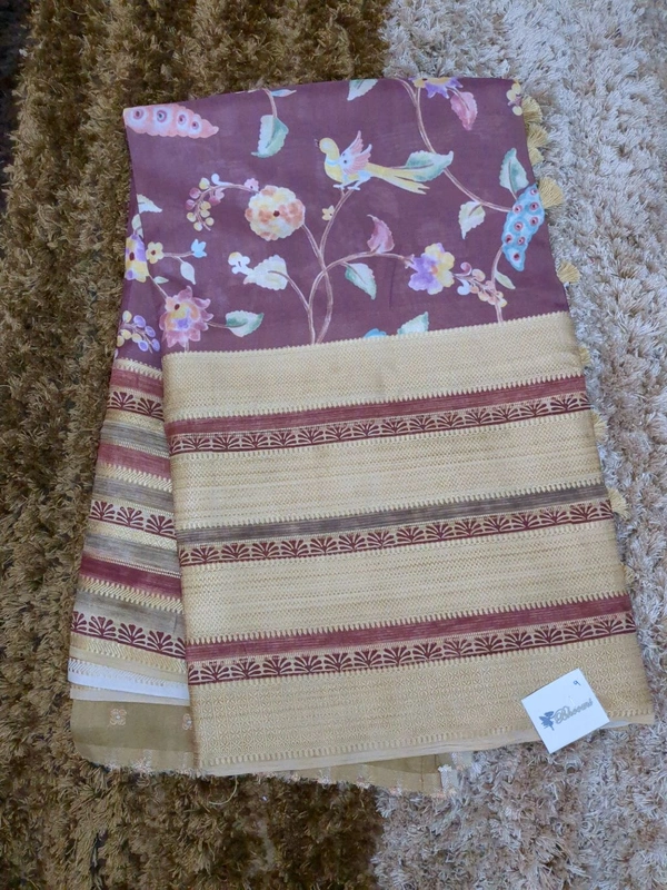 Mysore Crepe Designer  - Maroon 9