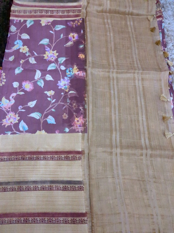Mysore Crepe Designer  - Maroon 9