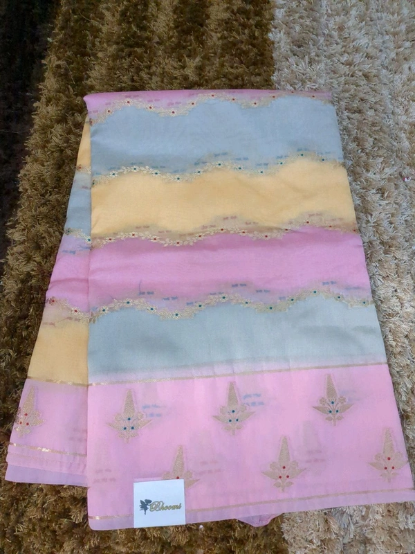 Georgette Organza  - Pink Lace