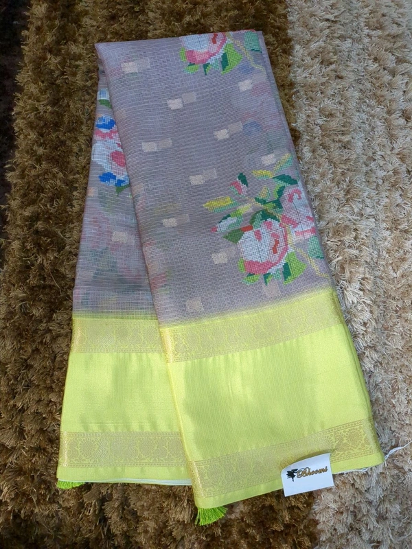 Silk Kota Designer  - Gray