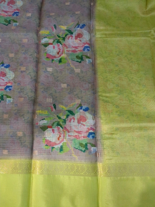 Silk Kota Designer  - Gray