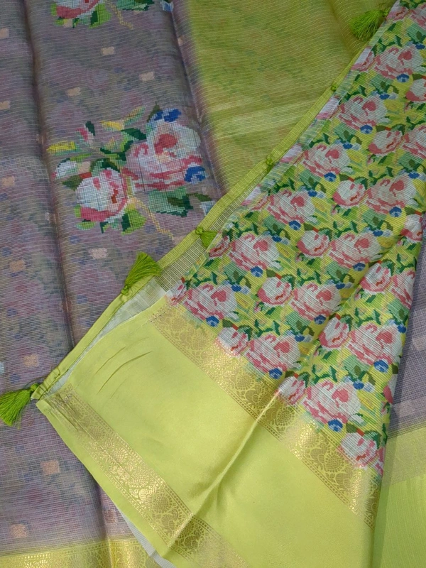 Silk Kota Designer  - Gray