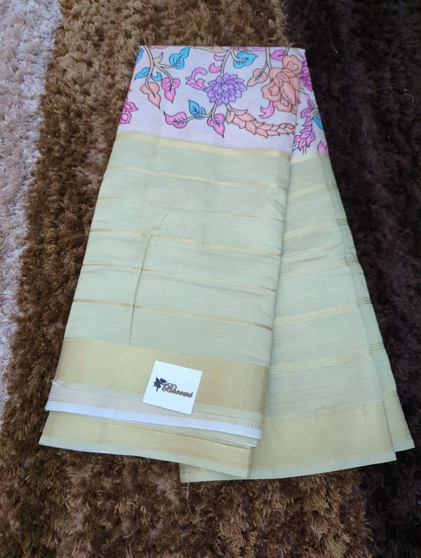 Silk Kota Designer  - Snowy Mint