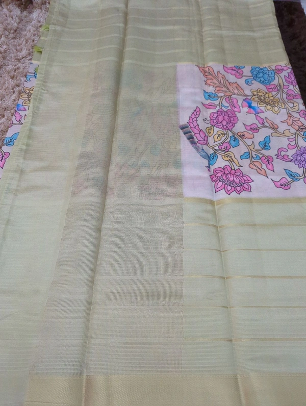 Silk Kota Designer  - Snowy Mint