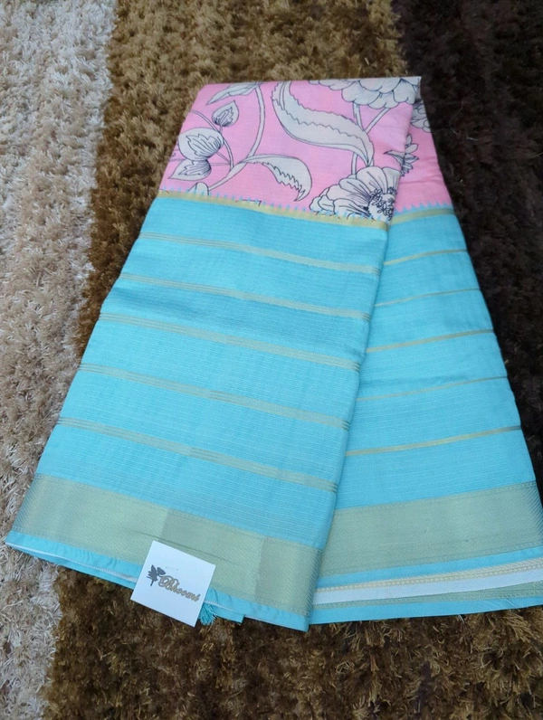 Silk Kota Designer  - sky blue