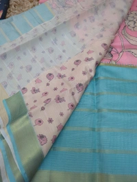 Silk Kota Designer  - sky blue