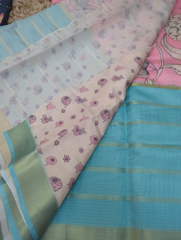 Silk Kota Designer  - sky blue