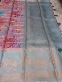 Silk Kota Designer  - sky blue