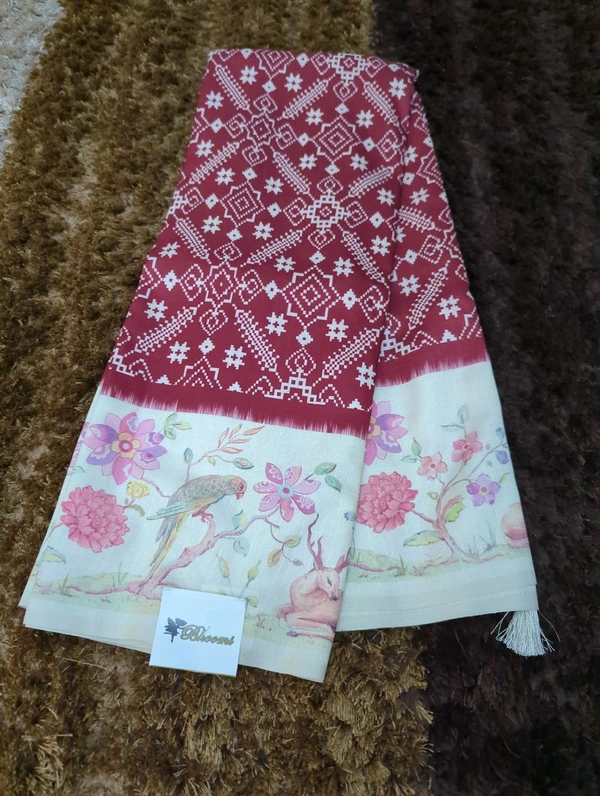 Soft Chiniya Printed - Maroon