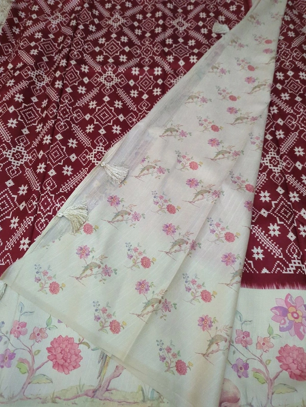 Soft Chiniya Printed - Maroon
