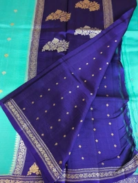 Pure Handloom Raw Mango  - sky blue