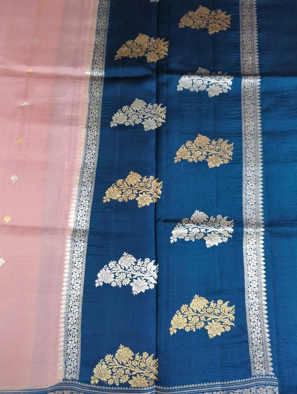Pure Handloom Raw Mango  - Pink Lace