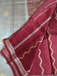 Pure Handloom Raw Mango  - Gray