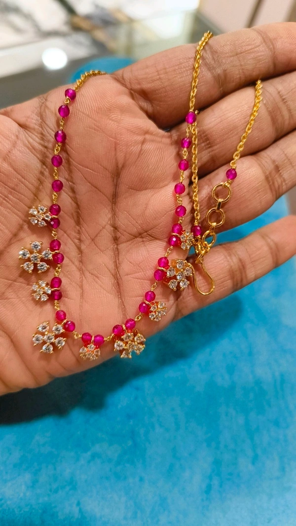Pink Manual With Daimond Copy Pendents  - Vz