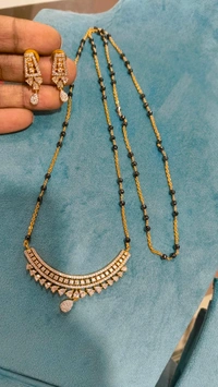 Black Diamonds With Diamond Copy Pendent  - 28 Inches, Vz