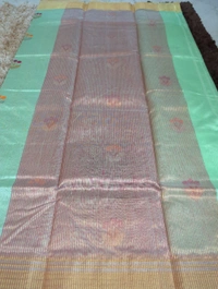 Pure Handloom Chanderi Pattu  - Jungle Mist