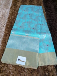 Pure Handloom Chanderi  - sky blue