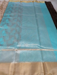 Pure Handloom Chanderi  - sky blue