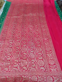 Pure Handloom Crepe Allover  - dark green