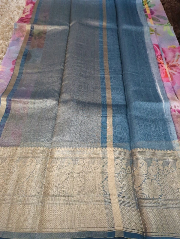 Pure Handloom Kora Digital  - Mauve
