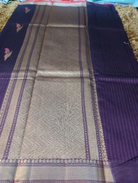 Pure Handloom Chanderi  - Ripe Plum