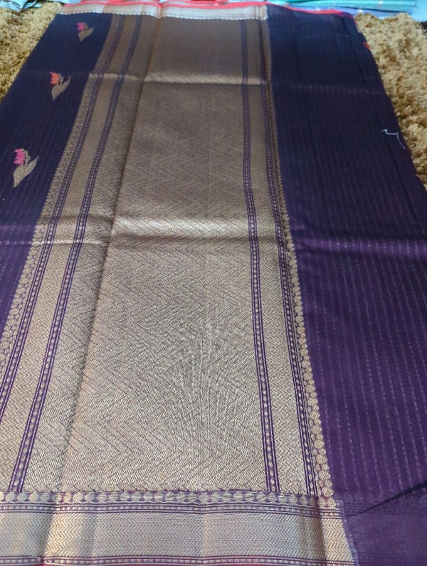 Pure Handloom Chanderi  - Ripe Plum