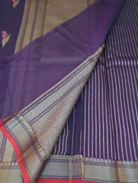Pure Handloom Chanderi  - Ripe Plum