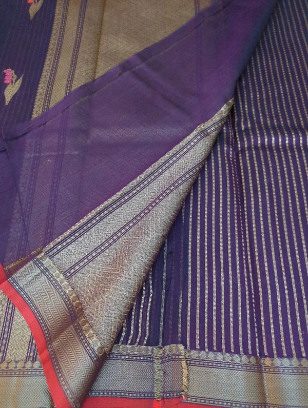Pure Handloom Chanderi  - Ripe Plum