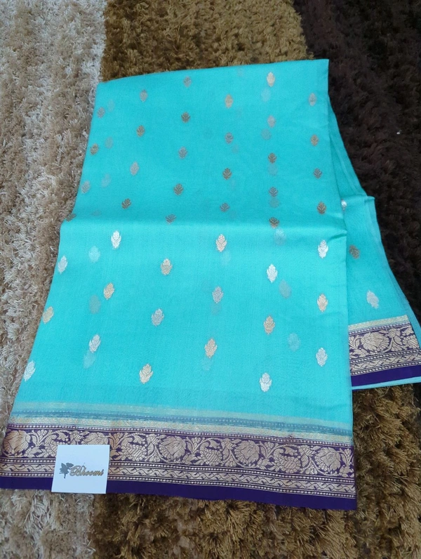 Pure Handloom Organza  - sky blue