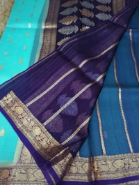 Pure Handloom Organza  - sky blue