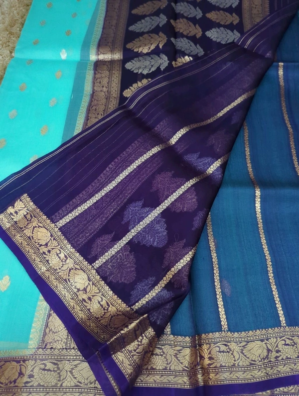 Pure Handloom Organza  - sky blue