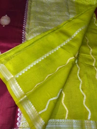 Pure Handloom Raw Mango Small Boardes  - Maroon