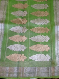 Pure Handloom Tissue Designer  - Mint Green