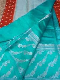 Pure Raw Mango Pattu  - sky blue
